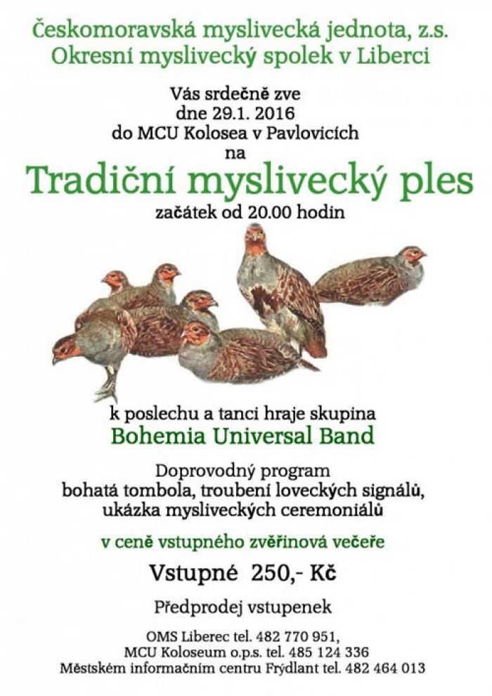 29.01.2016 - Myslivecký ples 2016 - Liberec