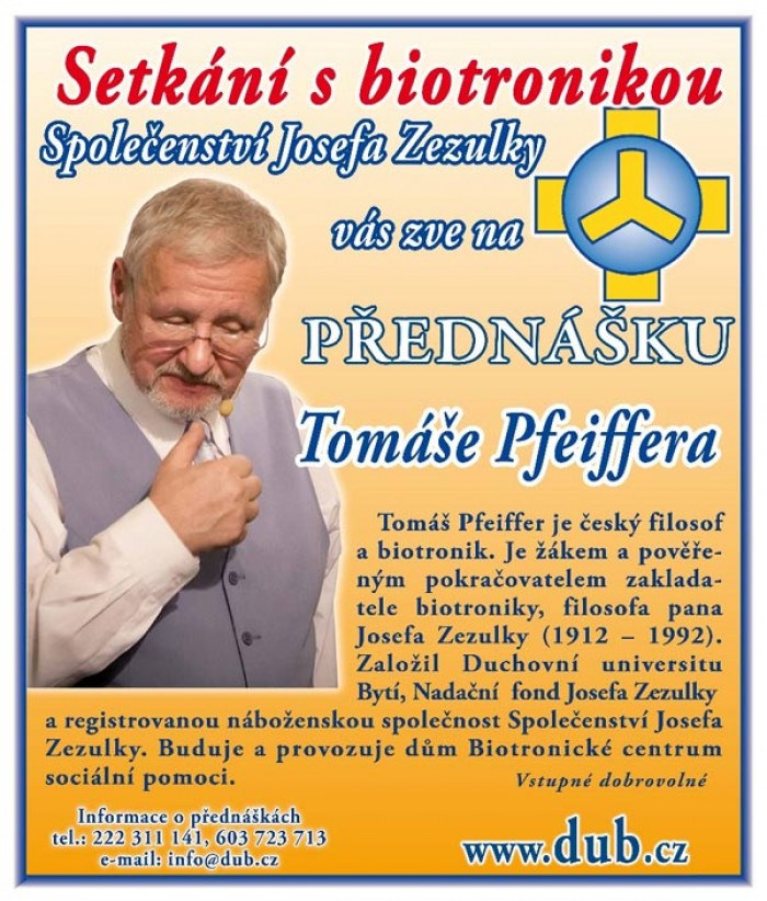 28.01.2016 - Tomáš Pfeiffer - Setkání s biotronikou / Hradec Králové