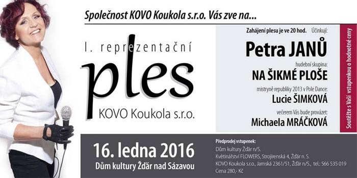 16.01.2016 - I. ples KOVO Koukola s.r.o. -  Žďár nad Sázavou
