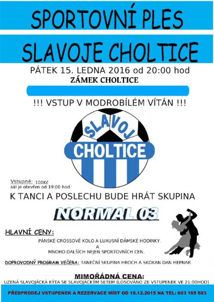 15.01.2016 - SPORTOVNÍ PLES SLAVOJE 2016 - Choltice