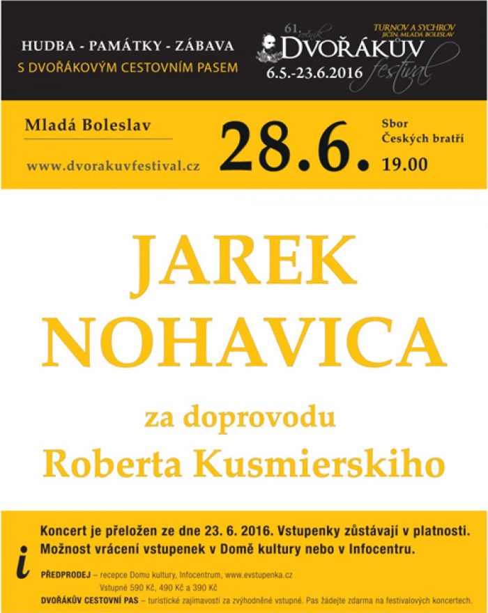 28.06.2016 - JAROMÍR NOHAVICA A ROBERT KUŚMIERSKI - Mladá Boleslav