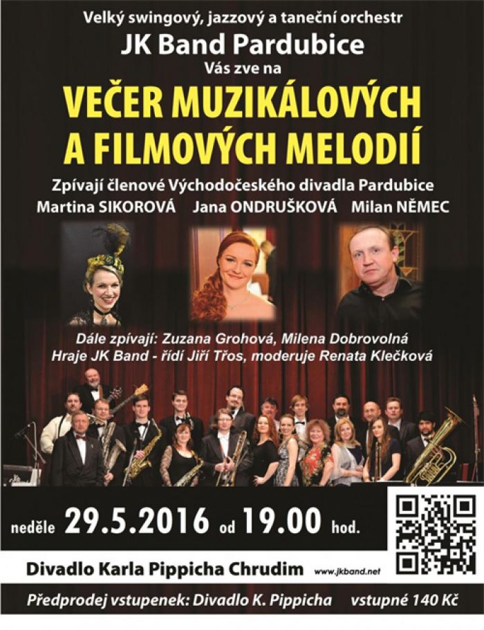 29.05.2016 - Večer muzikál. a filmových melodií s JK Band Pardubice / Chrudim