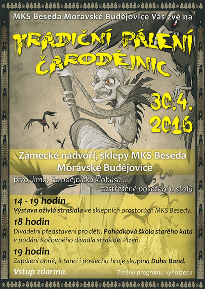 30.04.2016 - Tradiční pálení čarodějnic - Moravské Budějovice