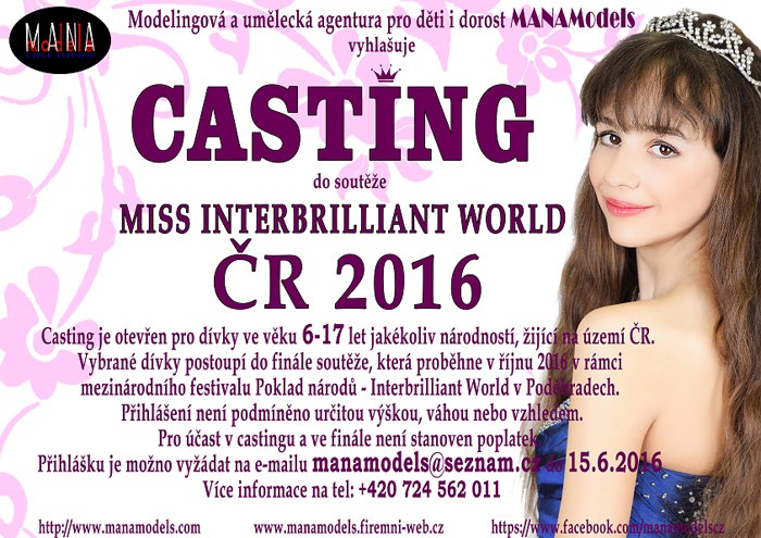 29.05.2016 - Miss Interbrilliant World 2016 - Casting / Nymburk