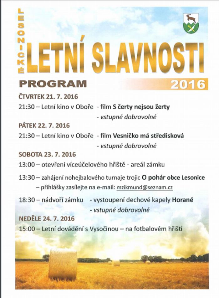 21.07.2016 - Lesonické slavnosti a letní dovádění 2016