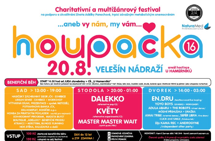 20.08.2016 - Charitativní-multižánrový festival HOUPAČKA 2016 / Velešín