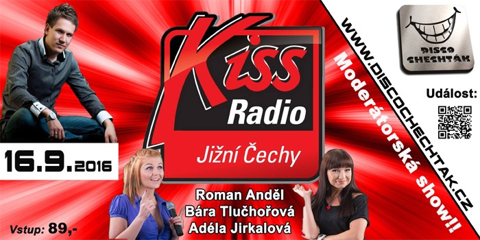 16.09.2016 - Diskotéka s moderátory rádia Kiss Jižní Čechy - Sázava
