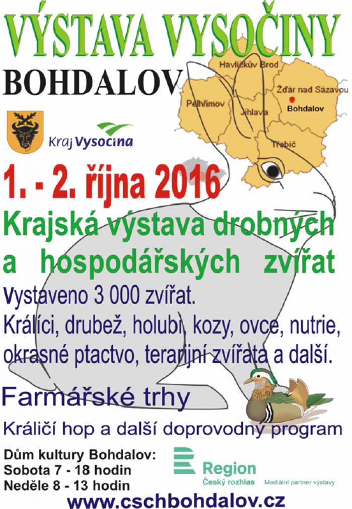 01.10.2016 - Krajská výstava drobných  a hospodářských zvířat - Bohdalov