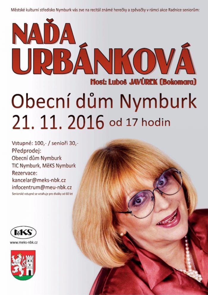 21.11.2016 - Naďa Urbánková - Koncert / Nymburk