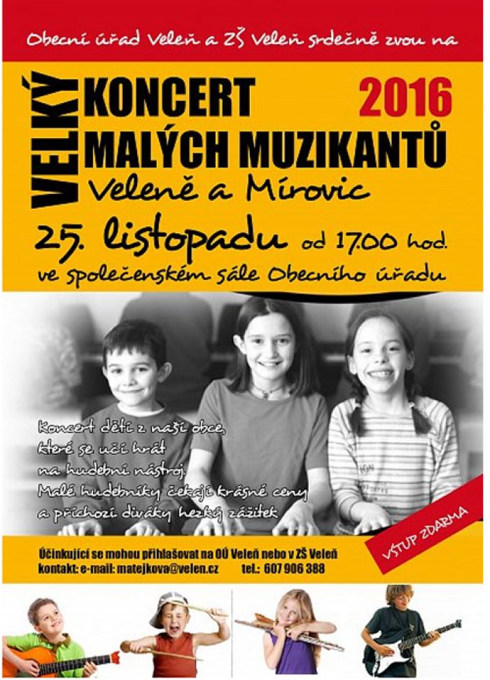 25.11.2016 - Koncert dětí z Veleně a Mírovic