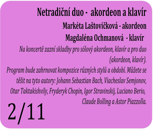 02.11.2016 - Koncert vážné hudby - Netradiční duo / Havlíčkův Brod