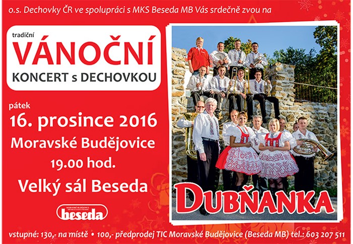 16.12.2016 - Vánoční koncert s dechovkou  / Moravské Budějovice