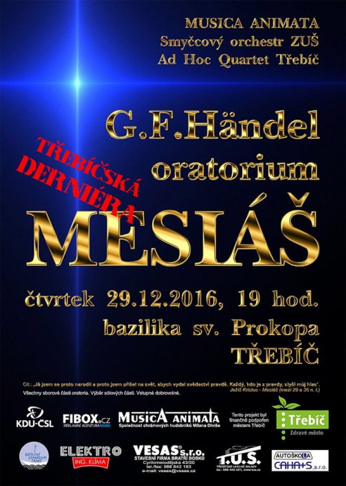 29.12.2016 - Oratorium G. F. Händela MESIÁŠ - Koncert / Třebíč