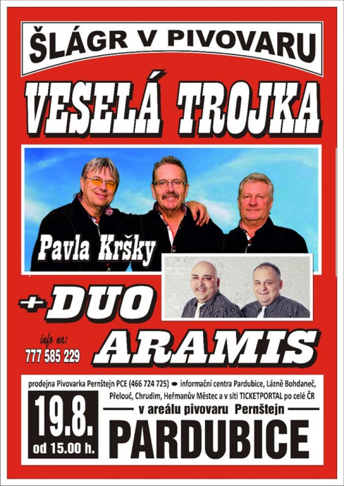 19.08.2017 - Veselá Trojka + Duo Aramis - Pardubice