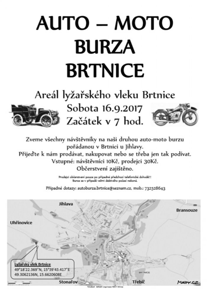 16.09.2017 - Auto-moto burza Brtnice u Jihlavy