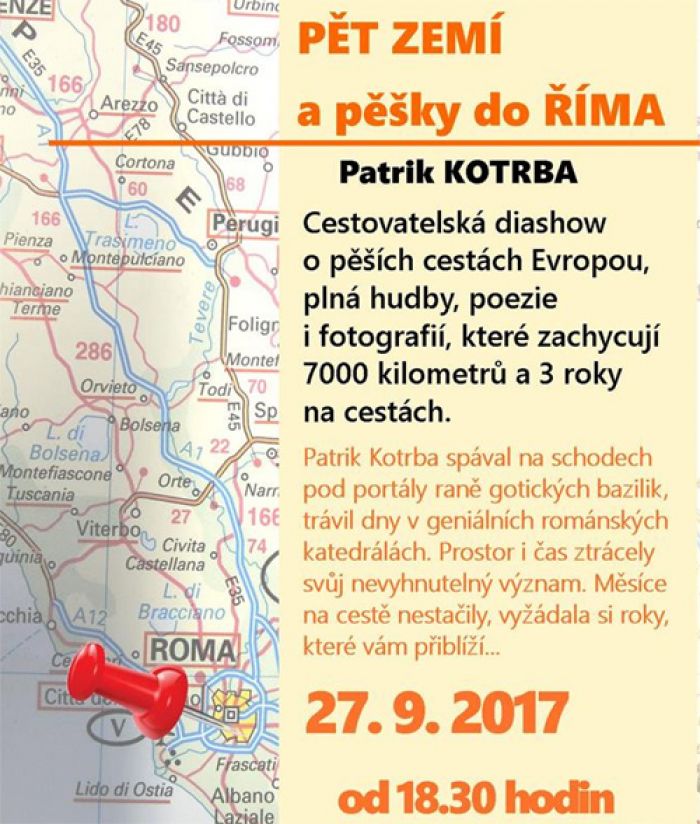 27.09.2017 - PĚT ZEMÍ a pěšky do Říma - Přednáška / Brandýs nad Labem