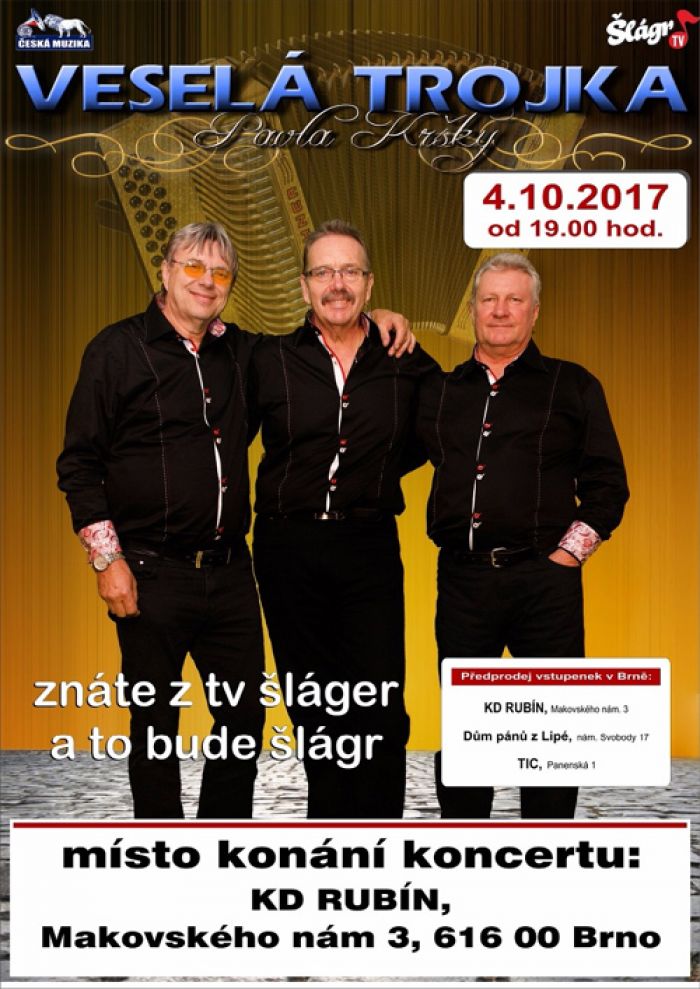 04.10.2017 - Veselá trojka - Koncert  /  Brno