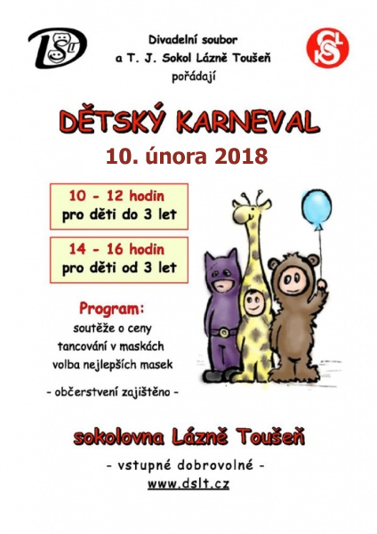 10.02.2018 - Dětský karneval - Lázně Toušeň