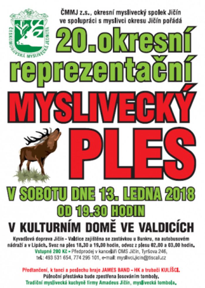 13.01.2018 - Myslivecký ples 2018 - Valdice
