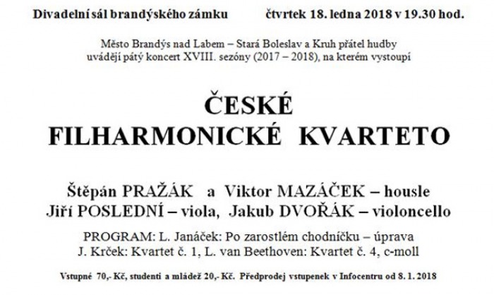 18.01.2018 - České filharmonické kvarteto - Brandýs nad Labem