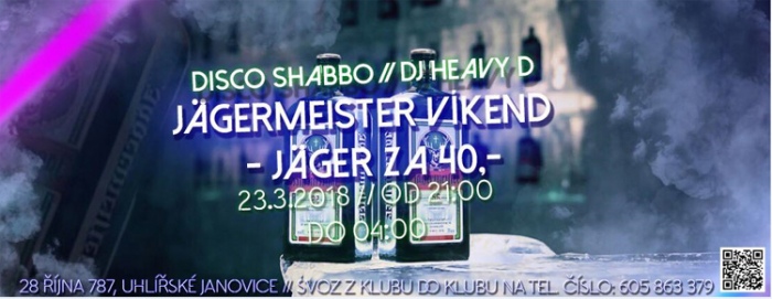 23.03.2018 - Páteční Jägermeister párty - Uhlířské Janovice