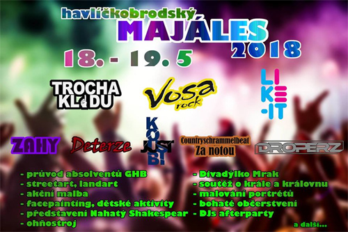 18.05.2018 - Majáles 2018 - Vosa Rock, Like-It, Trocha klidu / Havlíčkův Brod