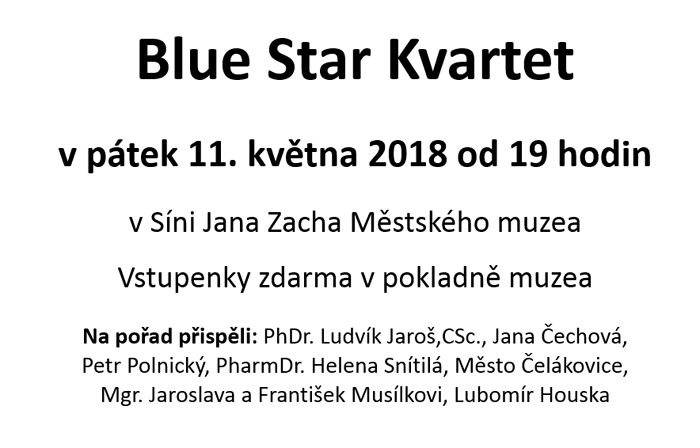 11.05.2018 - Blue Star Kvartet - Koncert / Čelákovice
