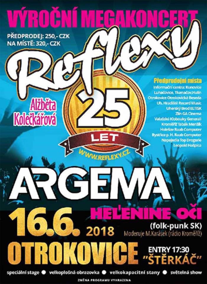 16.06.2018 - Reflexy 25 let - Megakoncert / Otrokovice