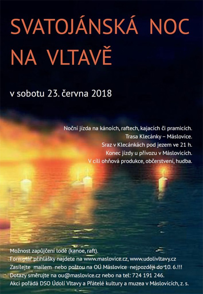 23.06.2018 - Svatojánská noc na Vltavě - Klecánky