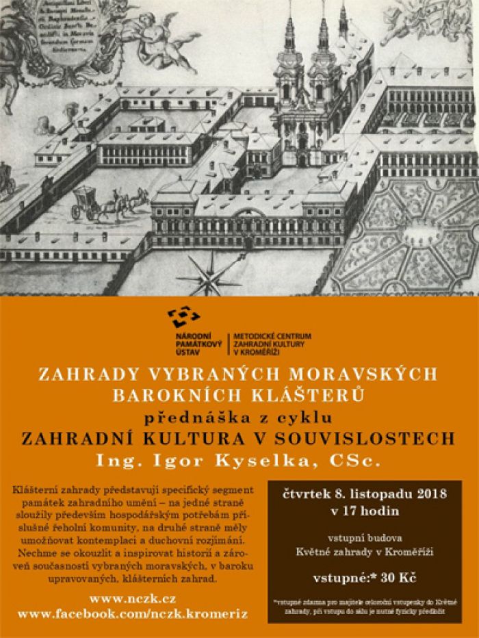 08.11.2018 - Zahrady moravských barokních klášterů - Přednáška / Kroměříž