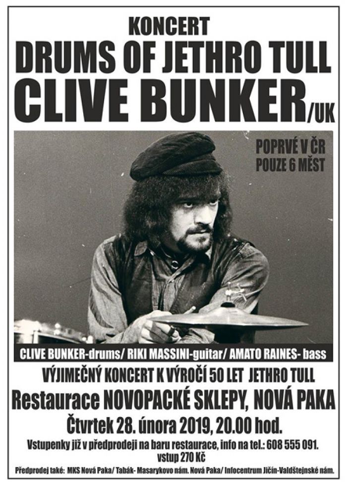 28.02.2019 - Clive Bunker- Drums of Jethro Tull /UK / Nová Paka