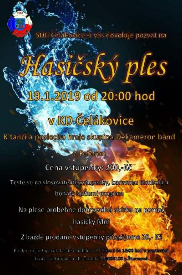 19.01.2019 - HASIČSKÝ PLES - Čelákovice