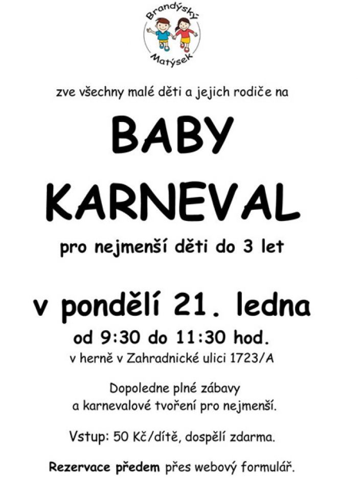 21.01.2019 - Baby karneval - Pro děti / Brandýs nad Labem