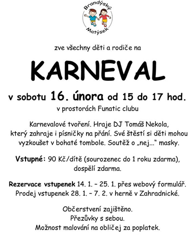 16.02.2019 - Dětský karneval / Brandýs nad Labem