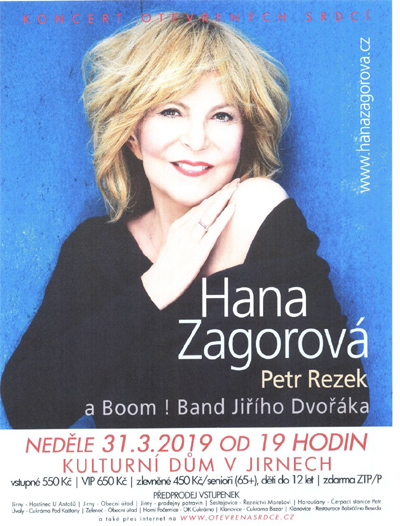 31.03.2019 - Hana Zagorová - Koncert / Jirny
