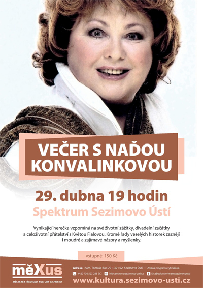 29.04.2019 - Večer s Naďou Konvalinkovou - Sezimovo Ústí