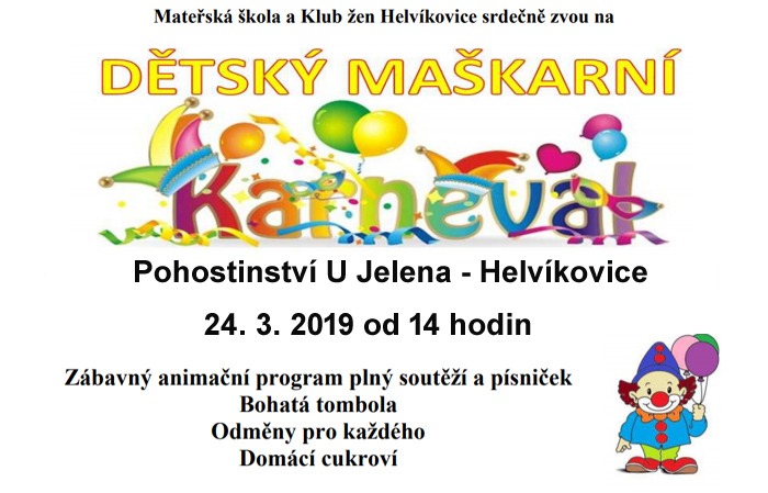 24.03.2019 - Dětský maškarní karneval - Helvíkovice