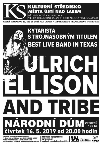 16.05.2019 - ULRICH ELLISON and The Tribe (USA) - Ústí nad Labem