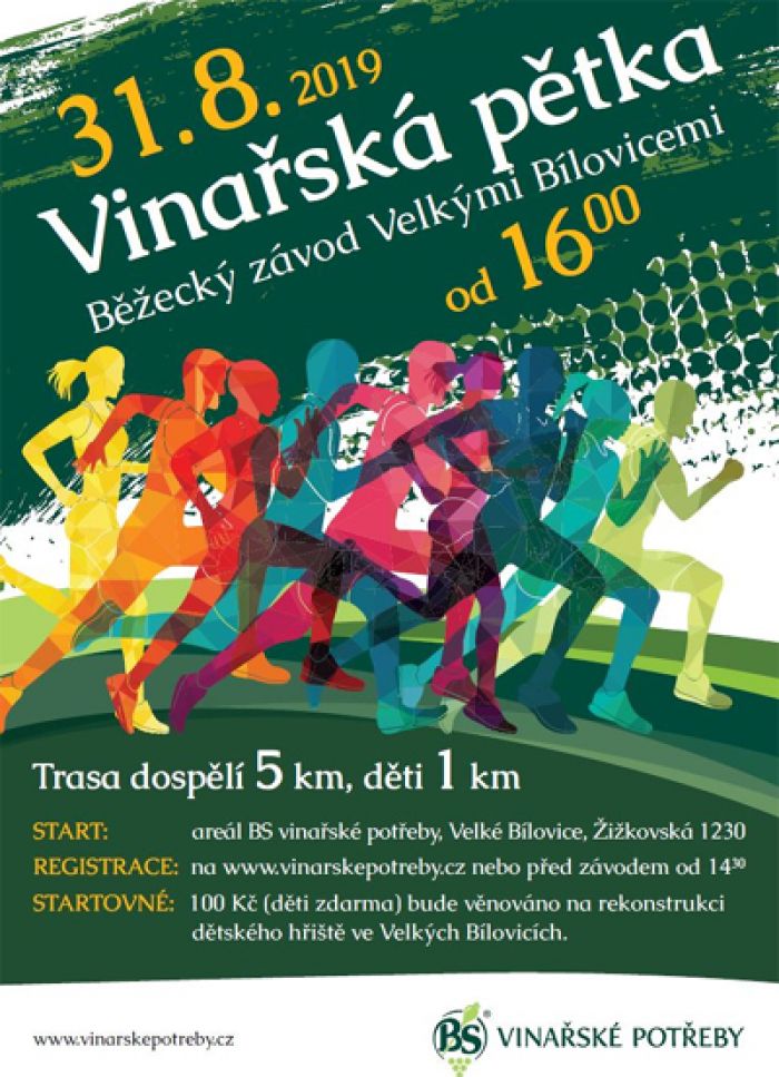 31.08.2019 - VINAŘSKÁ PĚTKA - Běžecký závod / Velké Bílovice