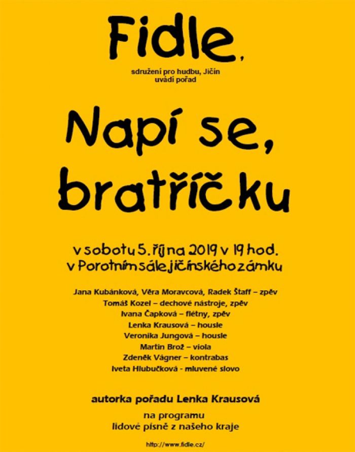 05.10.2019 - NAPÍ SE, BRATŘÍČKU - Koncert / Jičín