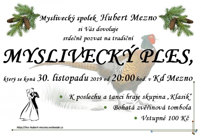 30.11.2019 - Myslivecký ples v Mezně