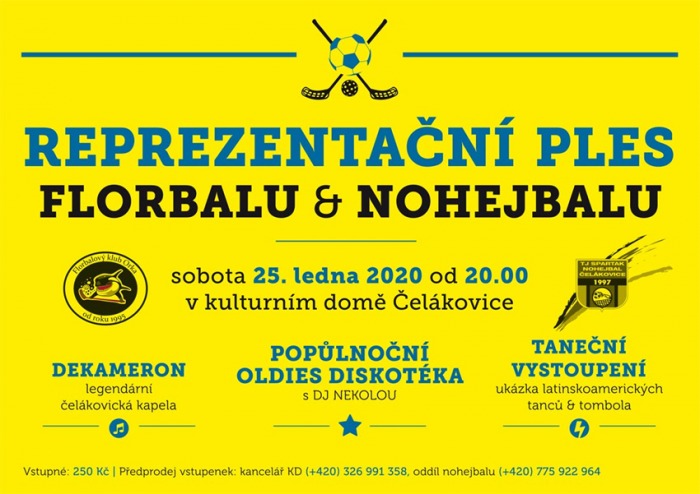 25.01.2020 - Reprezentační ples florbalu a nohejbalu - Čelákovice
