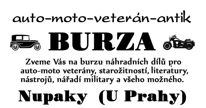 21.03.2020 - Auto, moto, veterán burza - Nupaky u Prahy