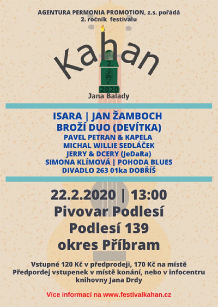22.02.2020 - Kahan Jana Balady 2020 - Festival hudby a divadla / Podlesí 