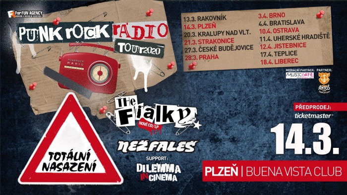 14.03.2020 - Totální nasazení, The Fialky, Nežfaleš - Tour 2020 / Plzeň