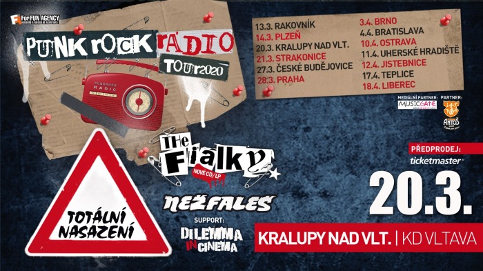 20.03.2020 - Totální nasazení, The Fialky, Nežfaleš - Tour 2020 / Kralupy nad Vltavou