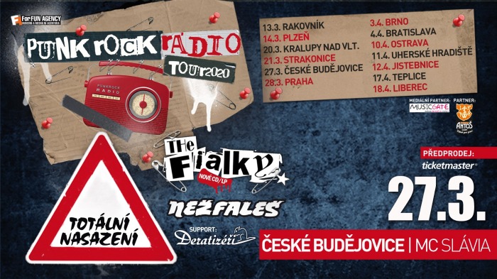 27.03.2020 - Totální nasazení, The Fialky, Nežfaleš - Tour 2020 / České Budějovice