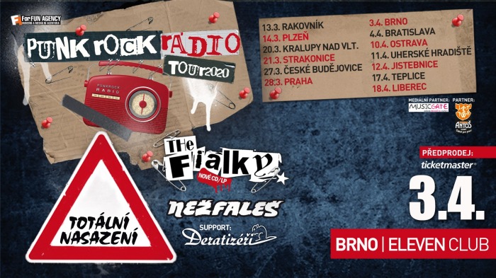 03.04.2020 - Totální nasazení, The Fialky, Nežfaleš - Tour 2020 / Brno