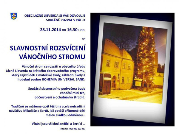 28.11.2014 - Rozsvícení vánočního stromu - Lázně Libverda