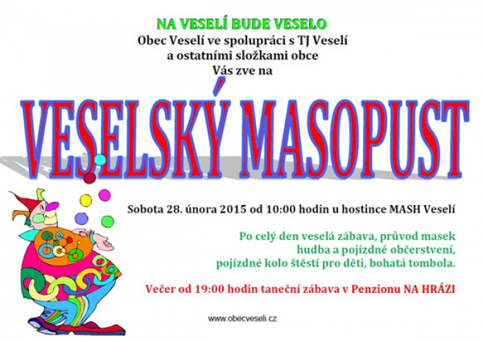 28.02.2015 - VESELSKÝ MASOPUST - Veselí u Přelouče